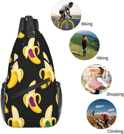 Sling Backpack for Women Men Multipurpose Anti-Theft Gym Bags Sack Daypack Outdoor Backpack Carry On Bag, Lgbt Heart Beat Pride Single Shoulder Messenger Bag