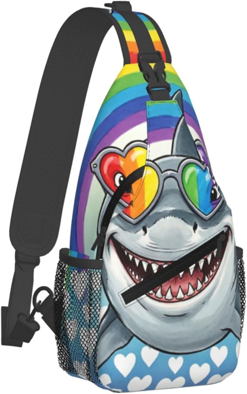 Sling Backpack for Women Men Multipurpose Anti-Theft Gym Bags Sack Daypack Outdoor Backpack Carry On Bag, Lgbt Heart Beat Pride Single Shoulder Messenger Bag
