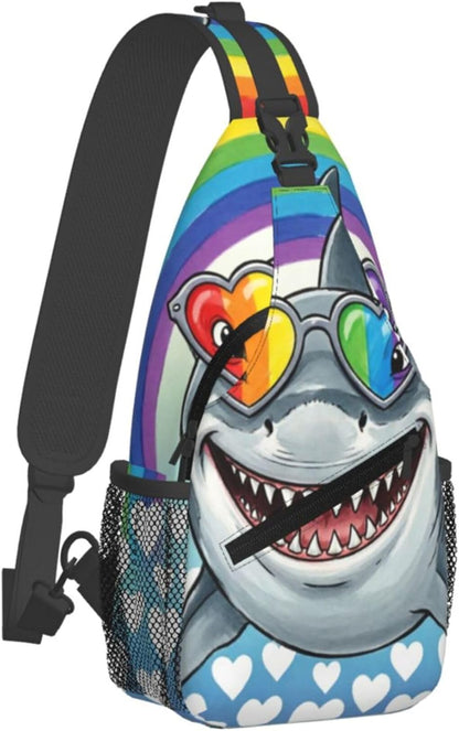 Sling Backpack for Women Men Multipurpose Anti-Theft Gym Bags Sack Daypack Outdoor Backpack Carry On Bag, Lgbt Heart Beat Pride Single Shoulder Messenger Bag