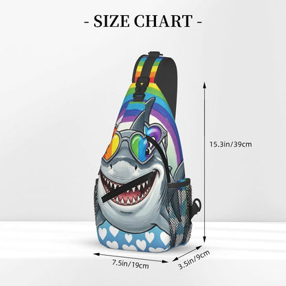 Sling Backpack for Women Men Multipurpose Anti-Theft Gym Bags Sack Daypack Outdoor Backpack Carry On Bag, Lgbt Heart Beat Pride Single Shoulder Messenger Bag