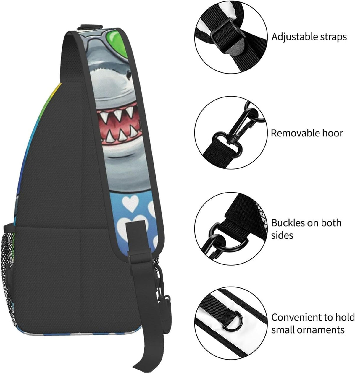Sling Backpack for Women Men Multipurpose Anti-Theft Gym Bags Sack Daypack Outdoor Backpack Carry On Bag, Lgbt Heart Beat Pride Single Shoulder Messenger Bag