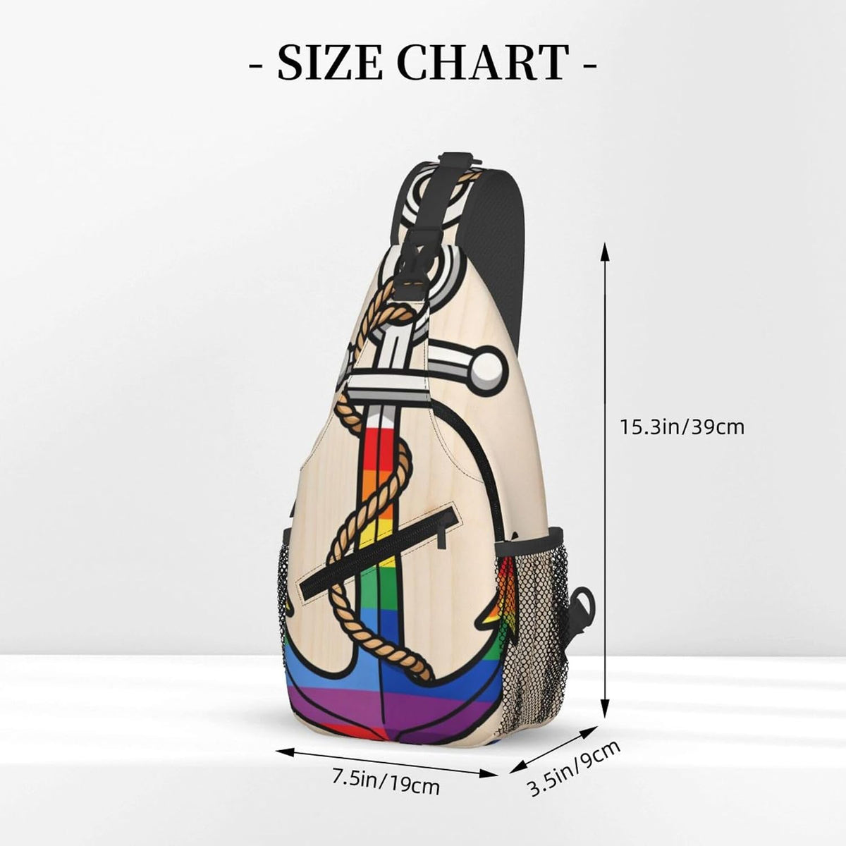 Sling Backpack for Women Men Multipurpose Anti-Theft Gym Bags Sack Daypack Outdoor Backpack Carry On Bag, Lgbt Heart Beat Pride Single Shoulder Messenger Bag