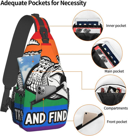 Sling Backpack for Women Men Multipurpose Anti-Theft Gym Bags Sack Daypack Outdoor Backpack Carry On Bag, Lgbt Heart Beat Pride Single Shoulder Messenger Bag