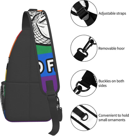 Sling Backpack for Women Men Multipurpose Anti-Theft Gym Bags Sack Daypack Outdoor Backpack Carry On Bag, Lgbt Heart Beat Pride Single Shoulder Messenger Bag