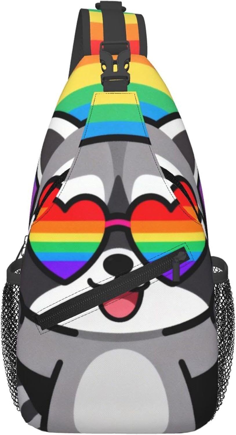 Sling Backpack for Women Men Multipurpose Anti-Theft Gym Bags Sack Daypack Outdoor Backpack Carry On Bag, Lgbt Heart Beat Pride Single Shoulder Messenger Bag