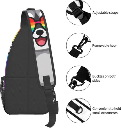 Sling Backpack for Women Men Multipurpose Anti-Theft Gym Bags Sack Daypack Outdoor Backpack Carry On Bag, Lgbt Heart Beat Pride Single Shoulder Messenger Bag