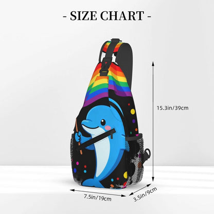 Sling Backpack for Women Men Multipurpose Anti-Theft Gym Bags Sack Daypack Outdoor Backpack Carry On Bag, Lgbt Heart Beat Pride Single Shoulder Messenger Bag