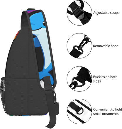 Sling Backpack for Women Men Multipurpose Anti-Theft Gym Bags Sack Daypack Outdoor Backpack Carry On Bag, Lgbt Heart Beat Pride Single Shoulder Messenger Bag
