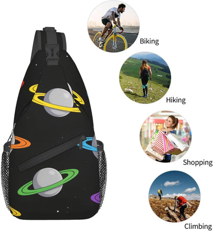 Sling Backpack for Women Men Multipurpose Anti-Theft Gym Bags Sack Daypack Outdoor Backpack Carry On Bag, Lgbt Heart Beat Pride Single Shoulder Messenger Bag