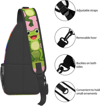 Sling Backpack for Women Men Multipurpose Anti-Theft Gym Bags Sack Daypack Outdoor Backpack Carry On Bag, Lgbt Heart Beat Pride Single Shoulder Messenger Bag