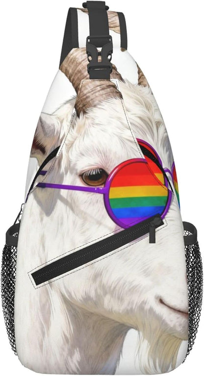 Sling Backpack for Women Men Multipurpose Anti-Theft Gym Bags Sack Daypack Outdoor Backpack Carry On Bag, Lgbt Heart Beat Pride Single Shoulder Messenger Bag