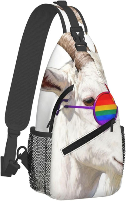 Sling Backpack for Women Men Multipurpose Anti-Theft Gym Bags Sack Daypack Outdoor Backpack Carry On Bag, Lgbt Heart Beat Pride Single Shoulder Messenger Bag