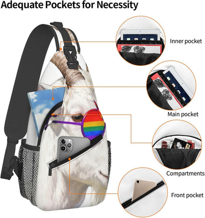 Sling Backpack for Women Men Multipurpose Anti-Theft Gym Bags Sack Daypack Outdoor Backpack Carry On Bag, Lgbt Heart Beat Pride Single Shoulder Messenger Bag