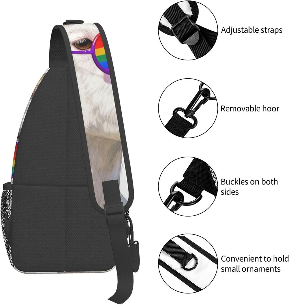 Sling Backpack for Women Men Multipurpose Anti-Theft Gym Bags Sack Daypack Outdoor Backpack Carry On Bag, Lgbt Heart Beat Pride Single Shoulder Messenger Bag