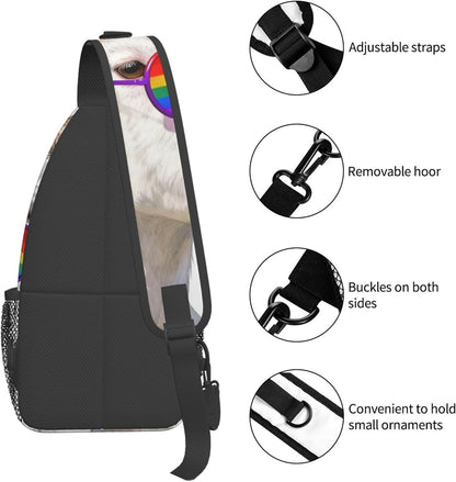 Sling Backpack for Women Men Multipurpose Anti-Theft Gym Bags Sack Daypack Outdoor Backpack Carry On Bag, Lgbt Heart Beat Pride Single Shoulder Messenger Bag
