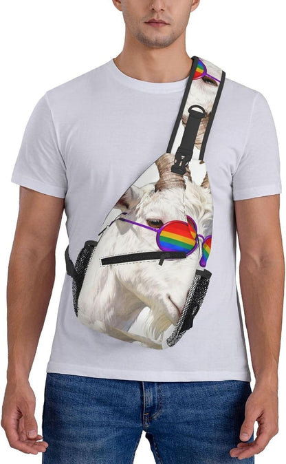 Sling Backpack for Women Men Multipurpose Anti-Theft Gym Bags Sack Daypack Outdoor Backpack Carry On Bag, Lgbt Heart Beat Pride Single Shoulder Messenger Bag