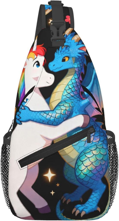 Sling Backpack for Women Men Multipurpose Anti-Theft Gym Bags Sack Daypack Outdoor Backpack Carry On Bag, Lgbt Heart Beat Pride Single Shoulder Messenger Bag