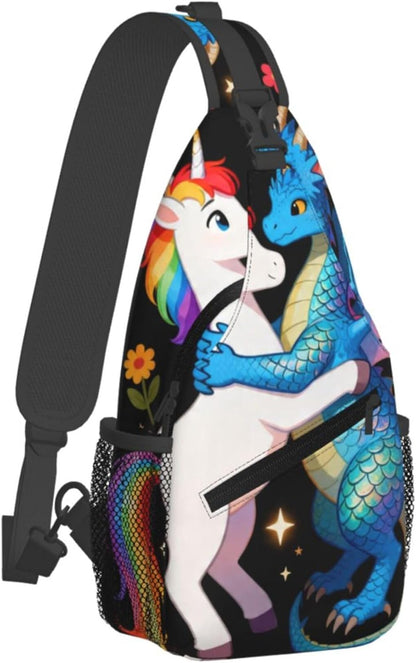 Sling Backpack for Women Men Multipurpose Anti-Theft Gym Bags Sack Daypack Outdoor Backpack Carry On Bag, Lgbt Heart Beat Pride Single Shoulder Messenger Bag