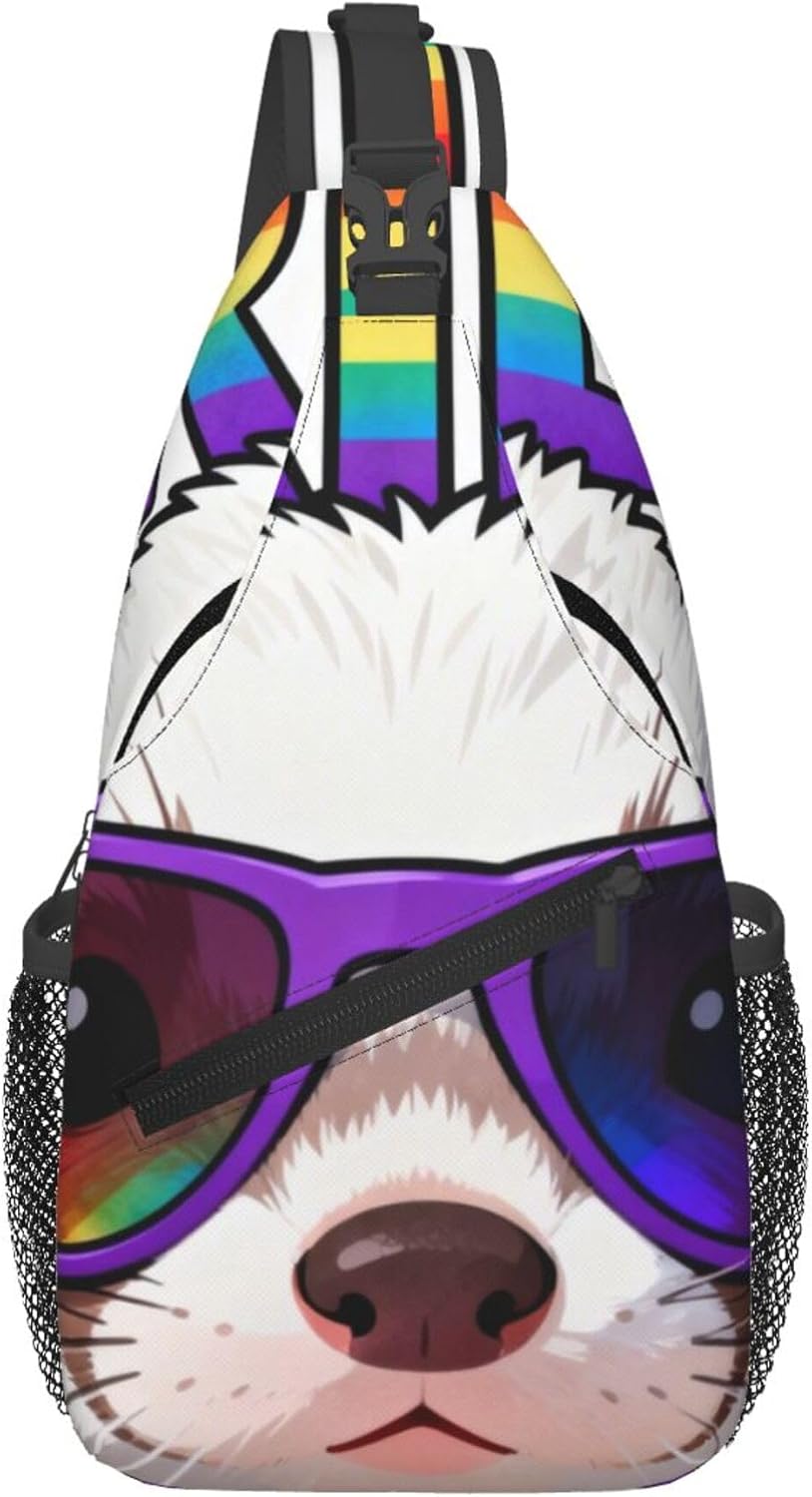Sling Backpack for Women Men Multipurpose Anti-Theft Gym Bags Sack Daypack Outdoor Backpack Carry On Bag, Lgbt Heart Beat Pride Single Shoulder Messenger Bag