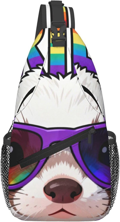 Sling Backpack for Women Men Multipurpose Anti-Theft Gym Bags Sack Daypack Outdoor Backpack Carry On Bag, Lgbt Heart Beat Pride Single Shoulder Messenger Bag