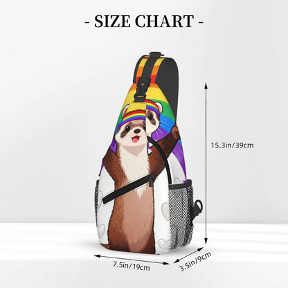 Sling Backpack for Women Men Multipurpose Anti-Theft Gym Bags Sack Daypack Outdoor Backpack Carry On Bag, Lgbt Heart Beat Pride Single Shoulder Messenger Bag