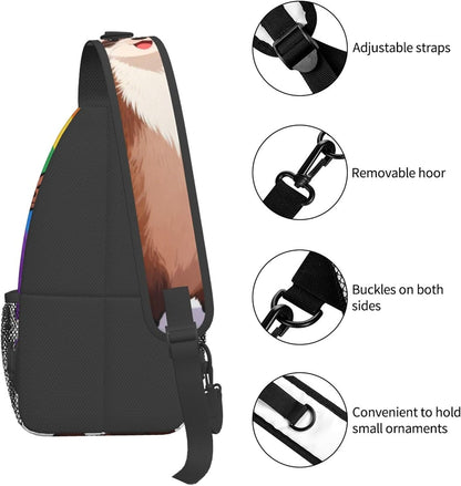 Sling Backpack for Women Men Multipurpose Anti-Theft Gym Bags Sack Daypack Outdoor Backpack Carry On Bag, Lgbt Heart Beat Pride Single Shoulder Messenger Bag