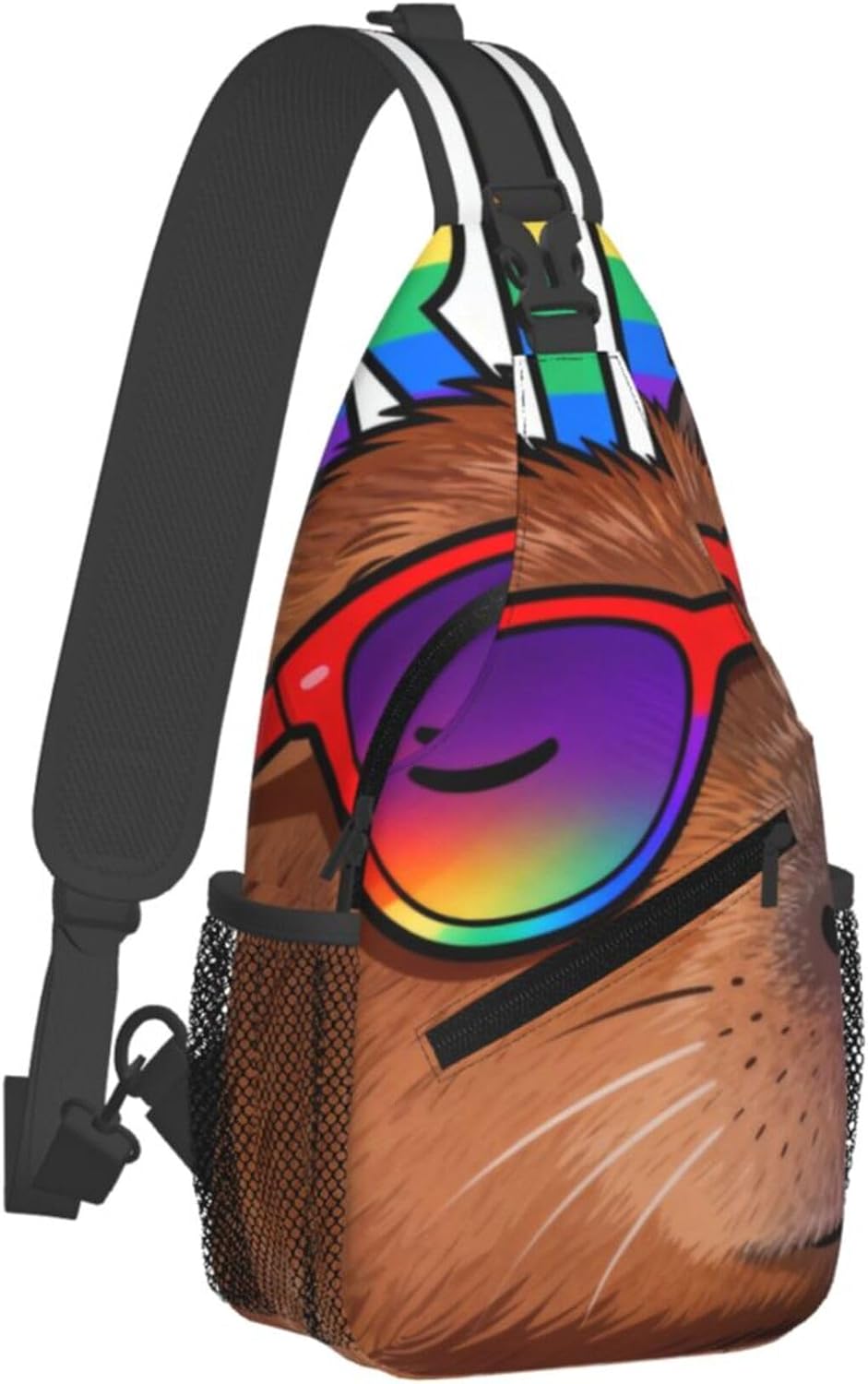 Sling Backpack for Women Men Multipurpose Anti-Theft Gym Bags Sack Daypack Outdoor Backpack Carry On Bag, Lgbt Heart Beat Pride Single Shoulder Messenger Bag