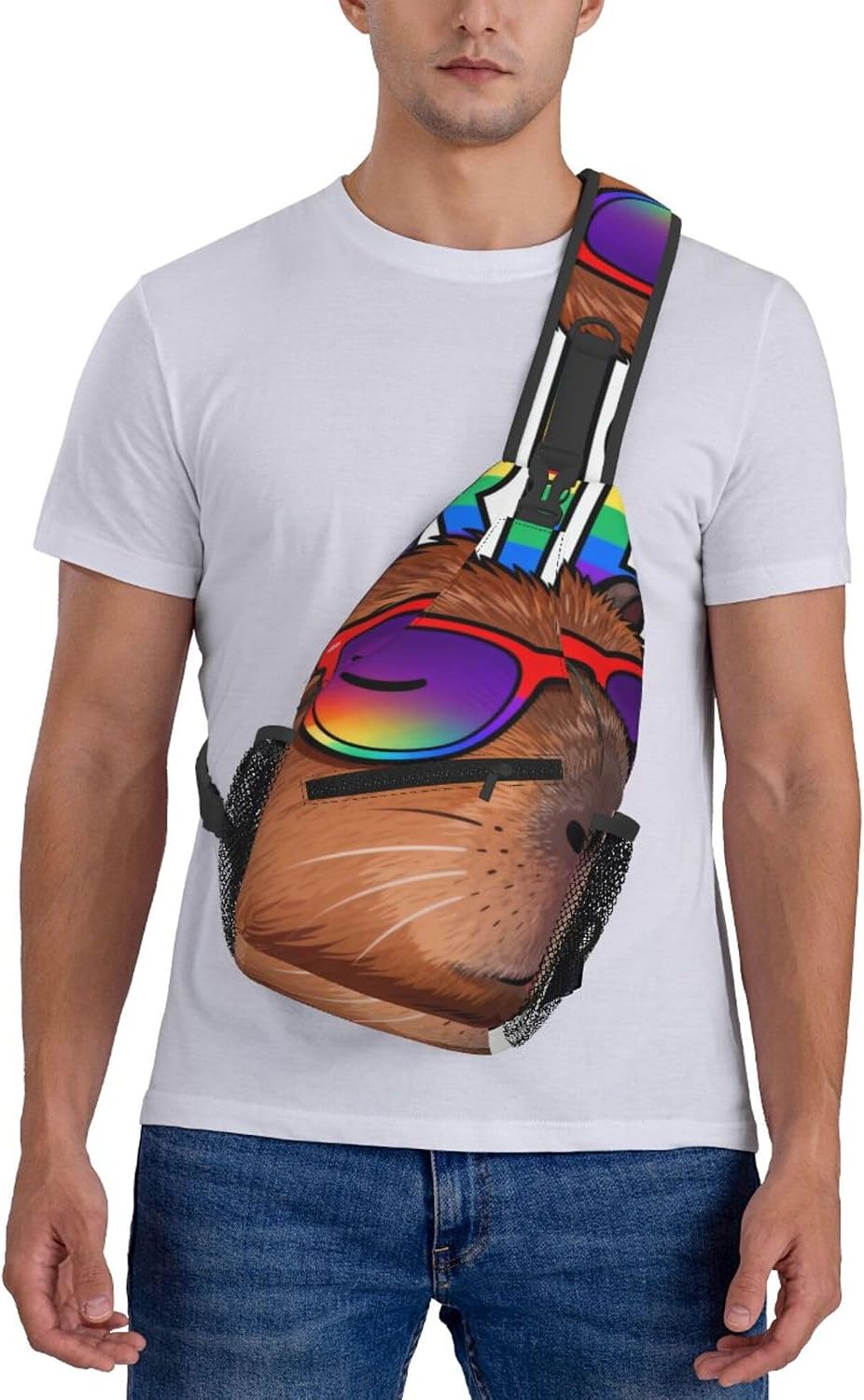 Sling Backpack for Women Men Multipurpose Anti-Theft Gym Bags Sack Daypack Outdoor Backpack Carry On Bag, Lgbt Heart Beat Pride Single Shoulder Messenger Bag
