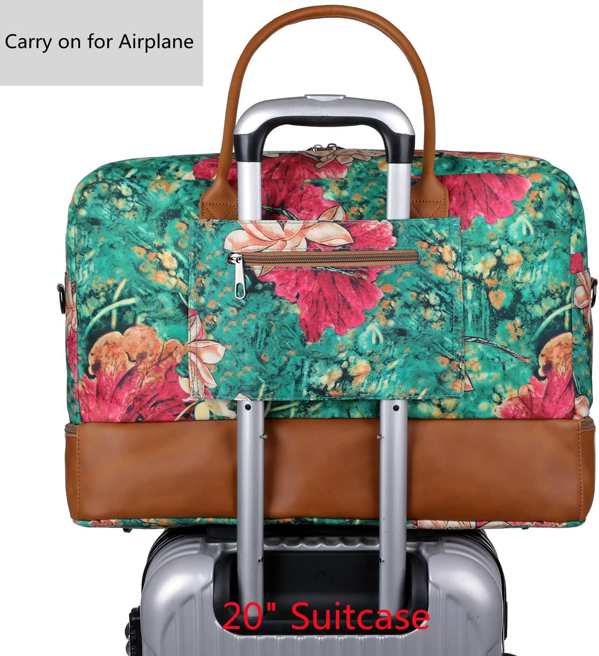 Pretty Colorful Travel Duffel Weekender Bag Overnight Bag Carry On with Shoe Compartment for Women HB-10 (HS)
