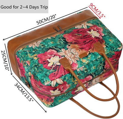 Pretty Colorful Travel Duffel Weekender Bag Overnight Bag Carry On with Shoe Compartment for Women HB-10 (HS)