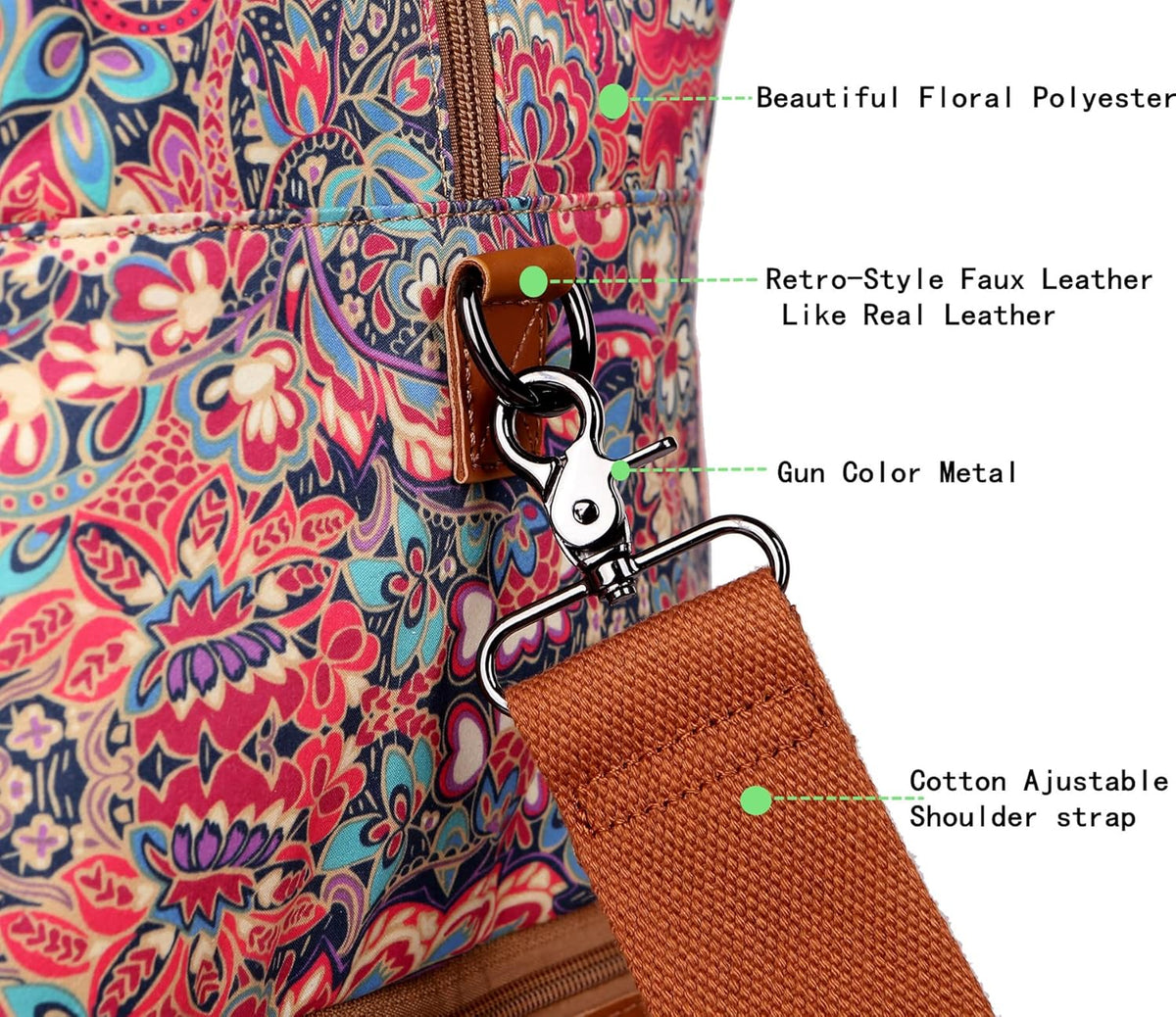 Pretty Colorful Travel Duffel Weekender Bag Overnight Bag Carry On with Shoe Compartment for Women HB-10 (HS)