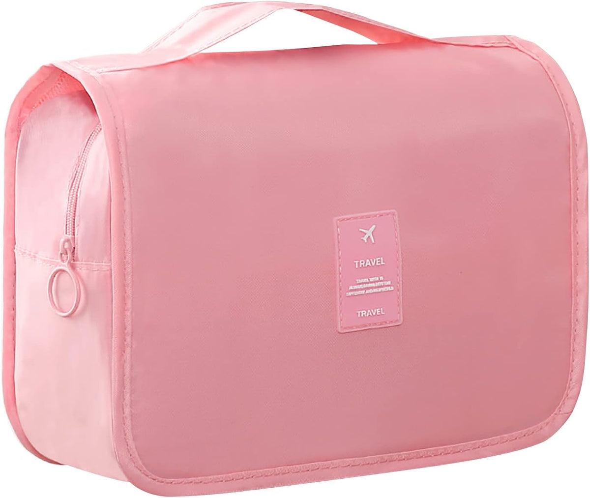 Hanging Travel Toiletry Bag for Women, Water-resistant Makeup Bag Cosmetic Organizer for Traveling Accessories Toiletries (Beige)