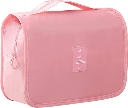 Hanging Travel Toiletry Bag for Women, Water-resistant Makeup Bag Cosmetic Organizer for Traveling Accessories Toiletries (Beige)