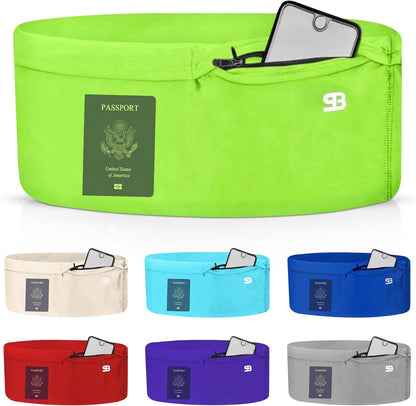 No-Bounce Running Belt & Money Belt for Men & Women – 4-Pocket Fanny Pack with Zip Pocket, Phone & Passport Holder, Fits Insulin Pumps & Medical Devices – Travel, Running, Workout