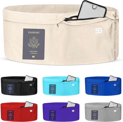 No-Bounce Running Belt & Money Belt for Men & Women – 4-Pocket Fanny Pack with Zip Pocket, Phone & Passport Holder, Fits Insulin Pumps & Medical Devices – Travel, Running, Workout