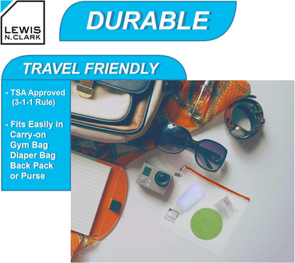Toiletry Kit, Makeup Bag, Shower Caddy + Travel Organizer Set for Luggage, Carry-on or Suitcase, 3-Pack (S, M, L), Clear