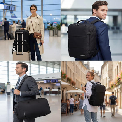 Convertible Travel Garment Bag, Large Travel Backpack for Men & Women, Business Laptop Backpack, Carry On Luggage, Personal Item Travel Bag Suit Bag With Multi-Pockets, Black 22 inch