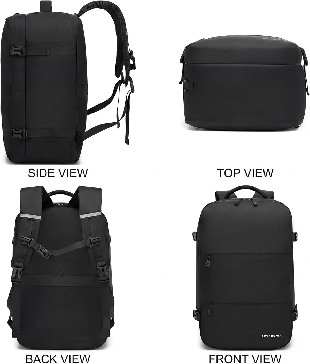 Convertible Travel Garment Bag, Large Travel Backpack for Men & Women, Business Laptop Backpack, Carry On Luggage, Personal Item Travel Bag Suit Bag With Multi-Pockets, Black 22 inch