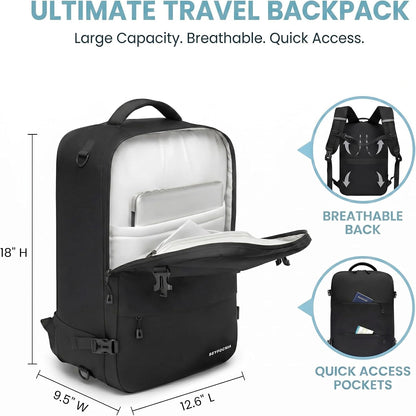 Convertible Travel Garment Bag, Large Travel Backpack for Men & Women, Business Laptop Backpack, Carry On Luggage, Personal Item Travel Bag Suit Bag With Multi-Pockets, Black 22 inch