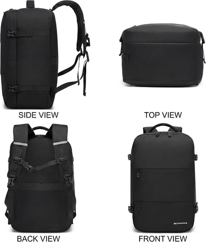 Convertible Travel Garment Bag, Large Travel Backpack for Men & Women, Business Laptop Backpack, Carry On Luggage, Personal Item Travel Bag Suit Bag With Multi-Pockets, Black 22 inch