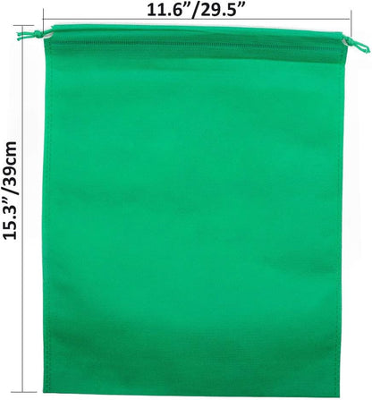 Pack of 10 Travel Shoe Bags, Portable Travel Non-Woven Shoe Packing Organizers Tote Bags w/Drawstring For Men and Women, 15.3"x11.5" (Multicolor)