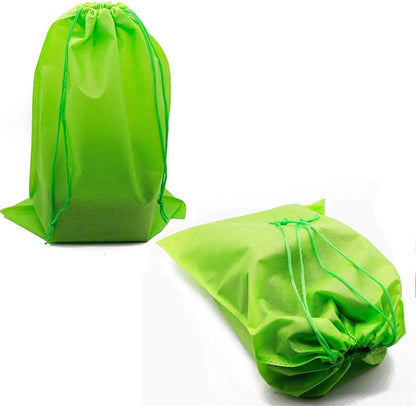 Pack of 10 Travel Shoe Bags, Portable Travel Non-Woven Shoe Packing Organizers Tote Bags w/Drawstring For Men and Women, 15.3"x11.5" (Multicolor)
