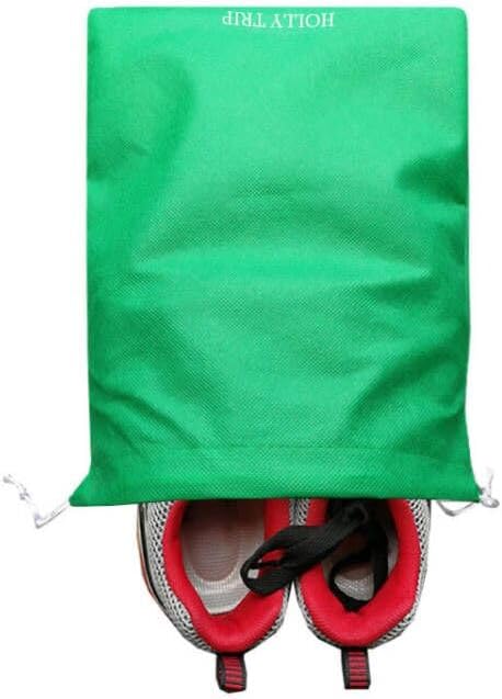 Pack of 10 Travel Shoe Bags, Portable Travel Non-Woven Shoe Packing Organizers Tote Bags w/Drawstring For Men and Women, 15.3"x11.5" (Multicolor)