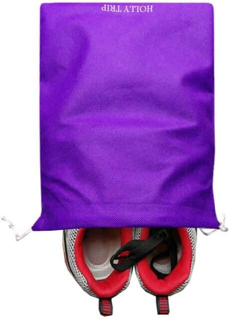 Pack of 10 Travel Shoe Bags, Portable Travel Non-Woven Shoe Packing Organizers Tote Bags w/Drawstring For Men and Women, 15.3"x11.5" (Multicolor)
