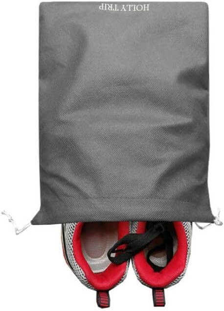 Pack of 10 Travel Shoe Bags, Portable Travel Non-Woven Shoe Packing Organizers Tote Bags w/Drawstring For Men and Women, 15.3"x11.5" (Multicolor)