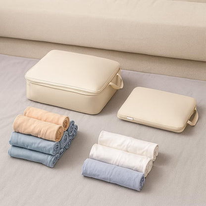 6-Piece Travel Compression Packing Cube Set - Lightweight Luggage Organizer Bags for Clothing Sorting - Durable Washable Storage Pouches for Suitcases