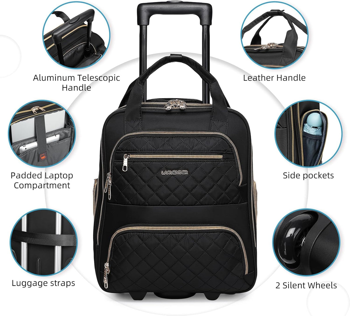 Softside Carry On Luggage, Expandable Carry On Luggage 22x14x9 Airline Approved Underseat Suitcase with Spinner Wheels TSA Lock, Pink (16/20/BP/TB)