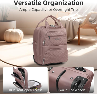 Softside Carry On Luggage, Expandable Carry On Luggage 22x14x9 Airline Approved Underseat Suitcase with Spinner Wheels TSA Lock, Pink (16/20/BP/TB)