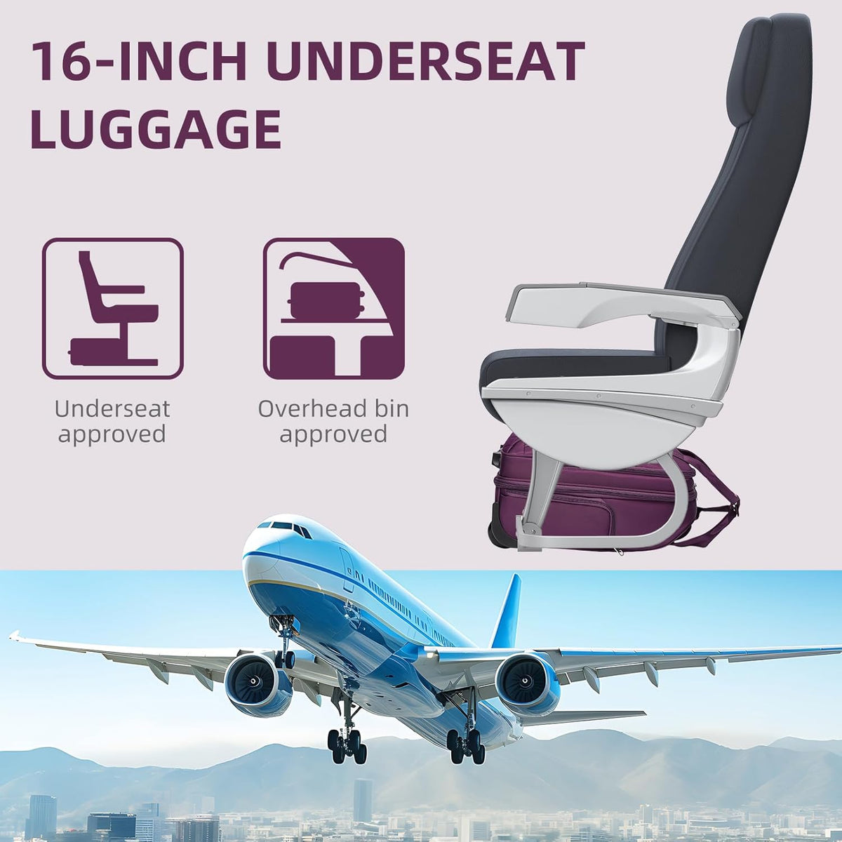 Softside Carry On Luggage, Expandable Carry On Luggage 22x14x9 Airline Approved Underseat Suitcase with Spinner Wheels TSA Lock, Pink (16/20/BP/TB)