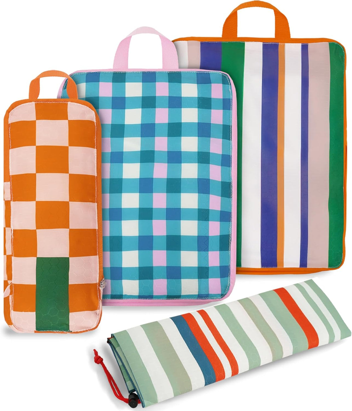 8 Pcs Compression Packing Cubes for Travel, Lightweight Waterproof Luggage Organizer Bags Set, Washable Packaging Cubes for Women Backpack Carry-On Suitcases